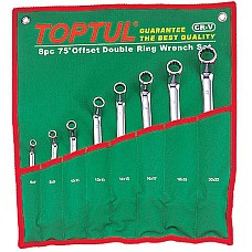 Zestaw kluczy nasadowych TOPTUL 6-22mm (kąt 75°) 8 szt. GAAA0810
