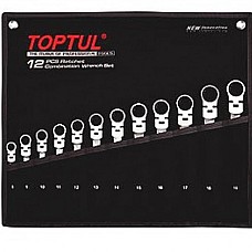 Zestaw kluczy z grzechotką i przegubem TOPTUL 12 szt. 8-19mm w przypadku GPAQ1204