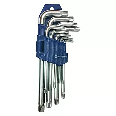 Zestaw kluczy TORX z otworem w kształcie litery L 9 sztuk. STANDART TKS0901