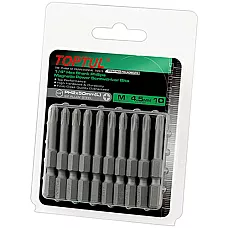 Zestaw bitów do torebek magnetycznych 10szt. TOPTUL 1/4