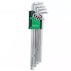 Klucze w kształcie litery L TORX TOPTUL T10-T50 9 szt. bardzo długi GAAL0923