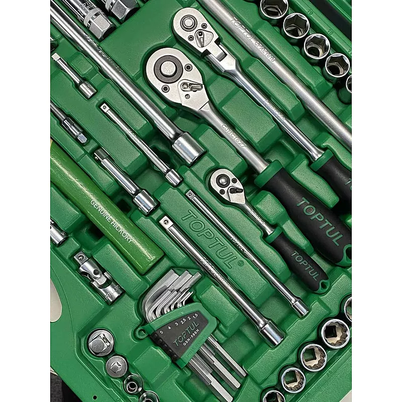 Zestaw narzędzi kombinowany 144 sztuki (1/4", 3/8" i 1/2") GCAI144R TOPTUL