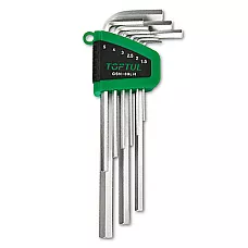 Zestaw w kształcie litery G sześciokąty 1,5-10 mm 9 sztuk. długi TOPTUL GSN-09LH