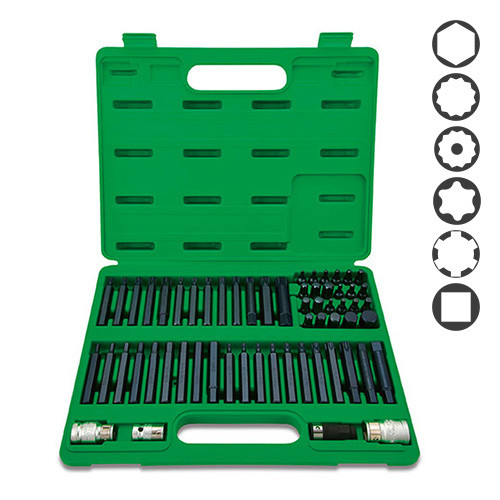 Profesjonalny zestaw bitów TORX, HEX, SPLINE, RIBE, SQ 60
